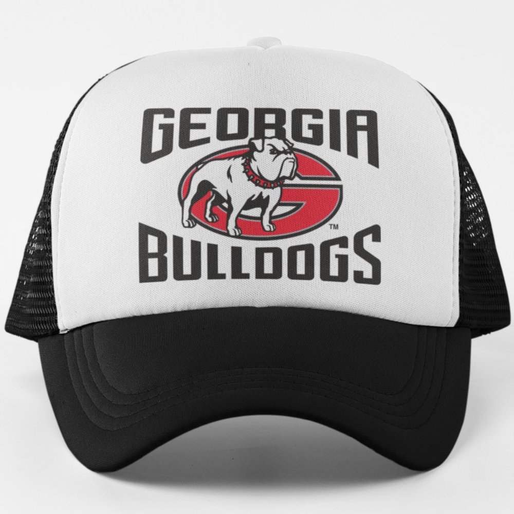 NEW Georgia Bulldogs 90s Alt Logo Foam Trucker Mesh Snapback Hat 2TONE BLACK